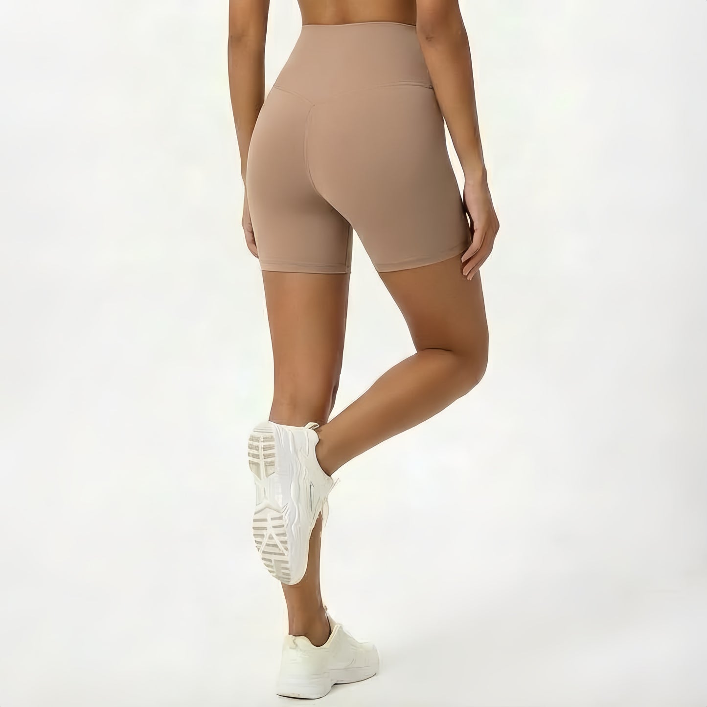 Brushed Touch Front V-Line Biker Shorts (3” Length)