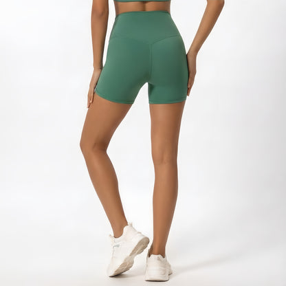 Brushed Touch Front V-Line Biker Shorts (3” Length)
