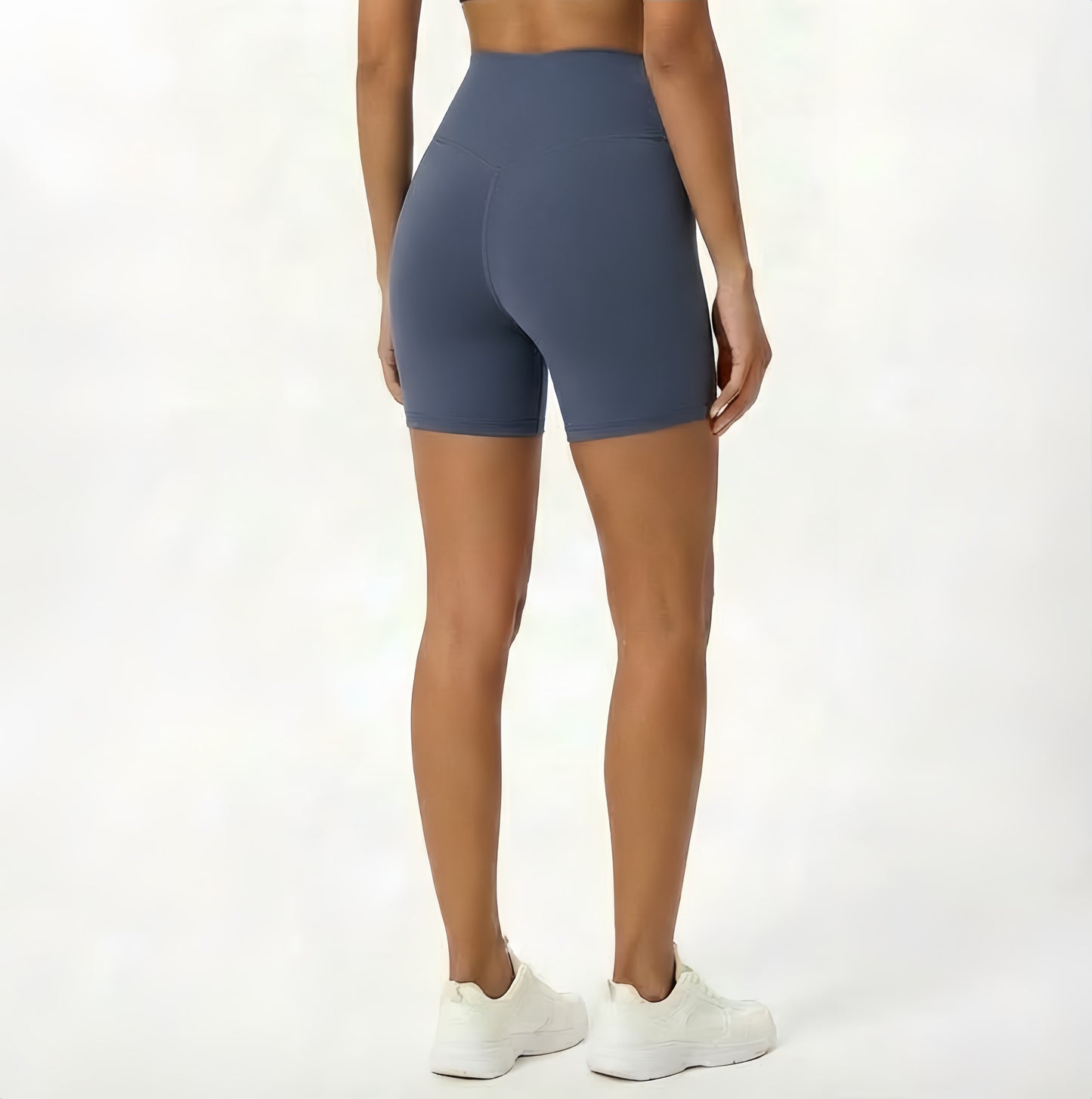 Brushed Touch Front V-Line Biker Shorts (3” Length)