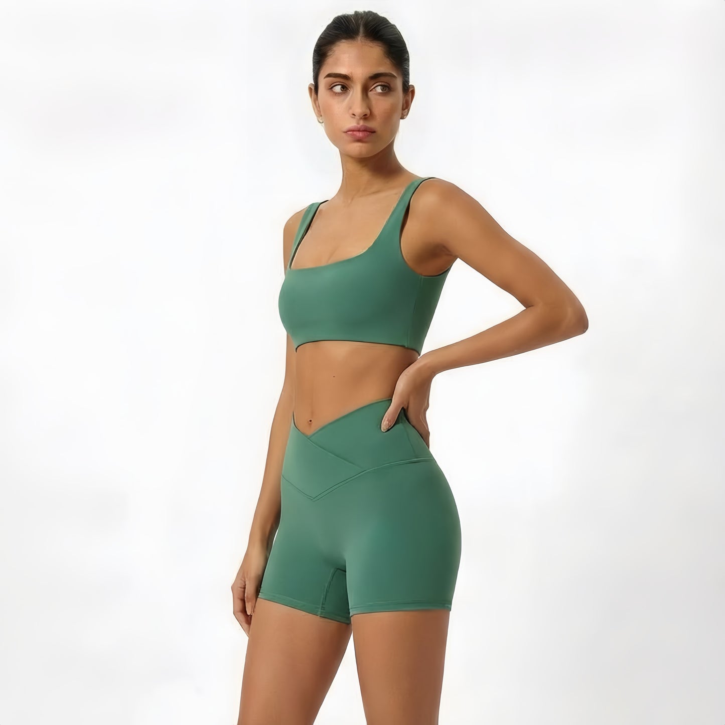 Brushed Touch Square-Neck Bra Top (Removable Pads)