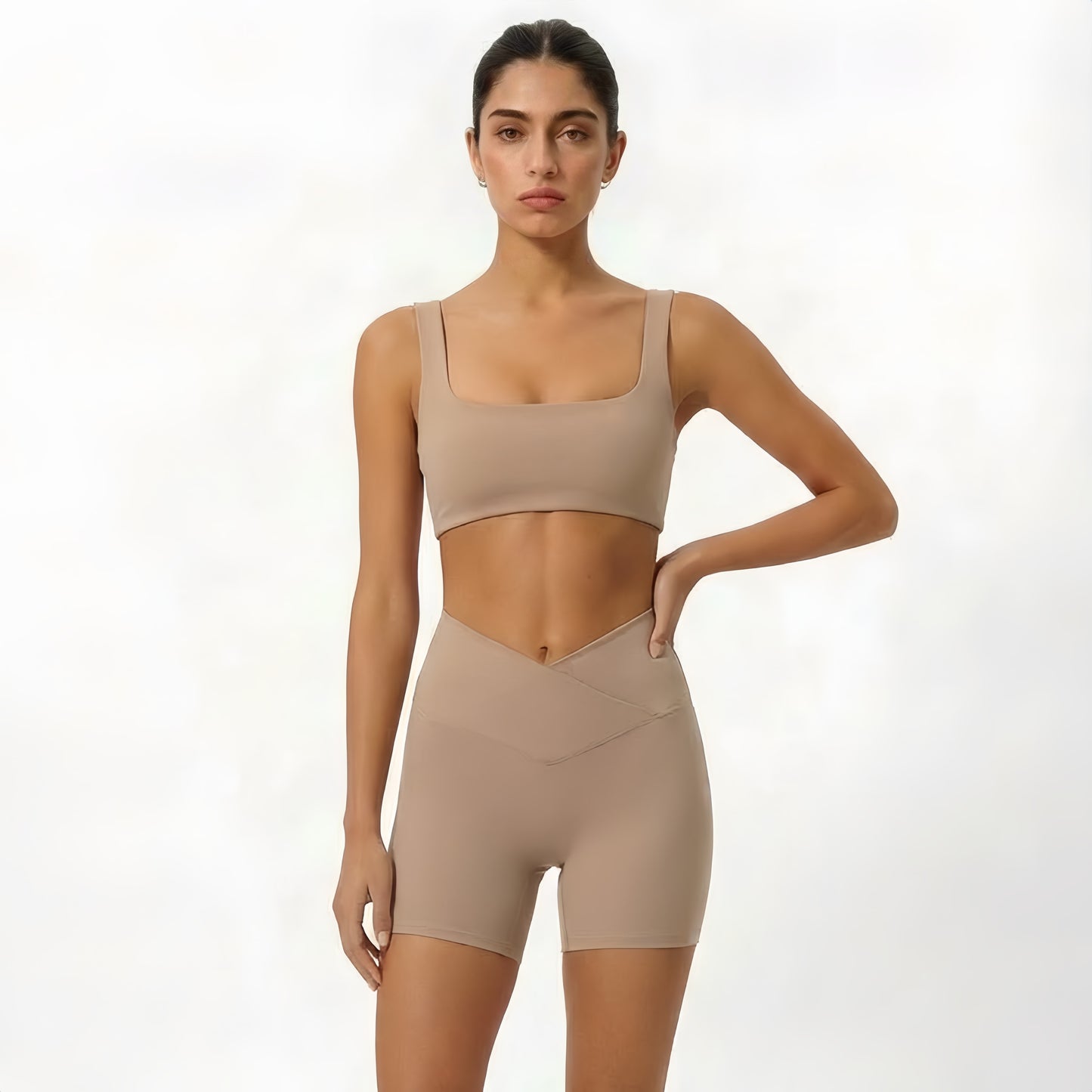 Brushed Touch Square-Neck Bra Top (Removable Pads)
