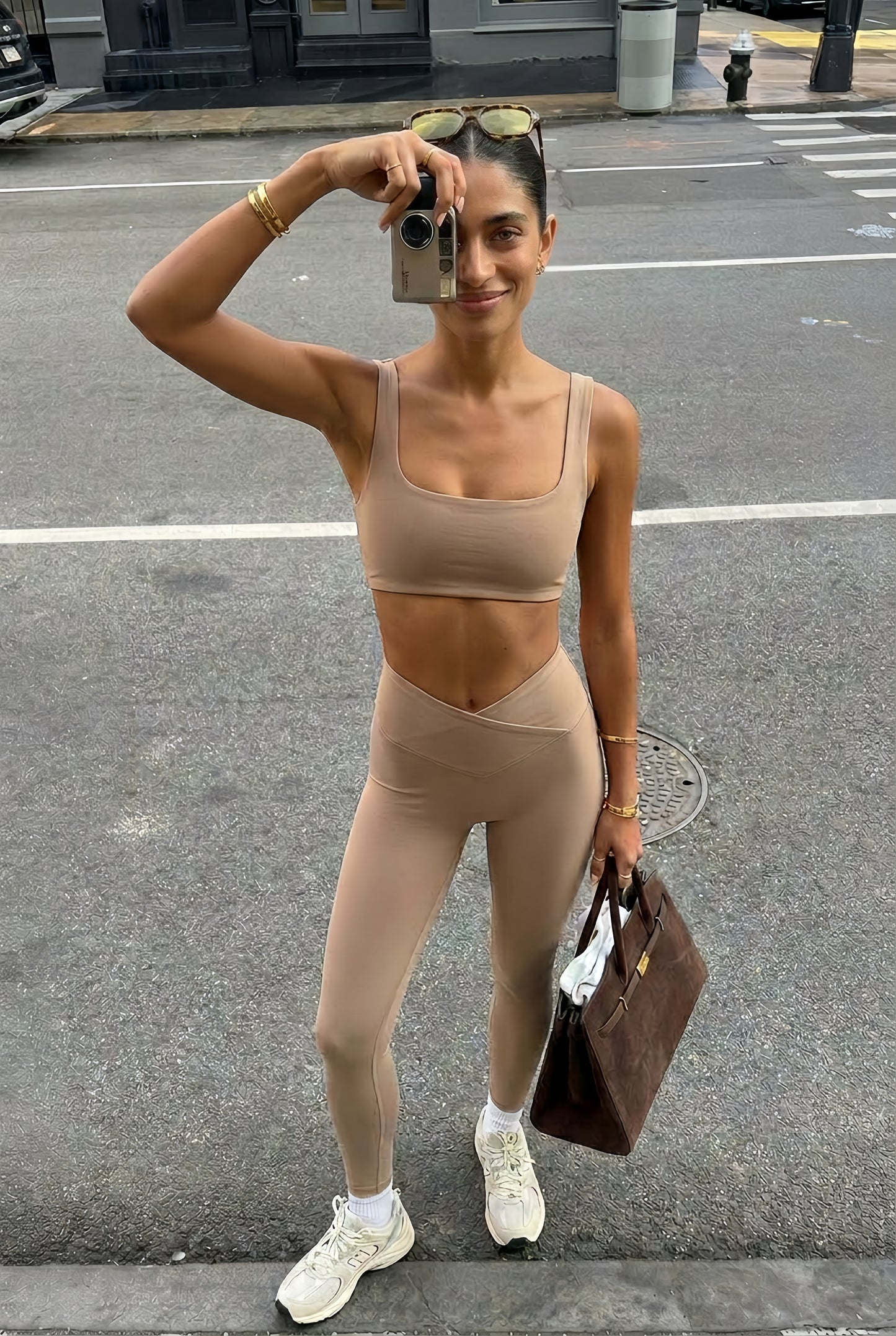 Brushed Touch Front V-Line 9/10 Leggings