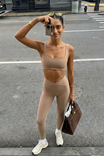 Brushed Touch Front V-Line 9/10 Leggings