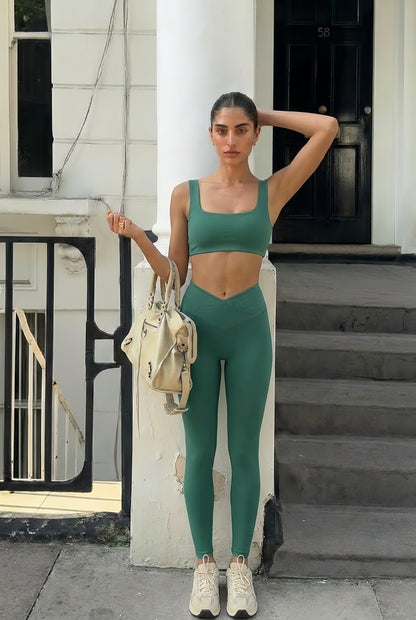 Brushed Touch Front V-Line 9/10 Leggings
