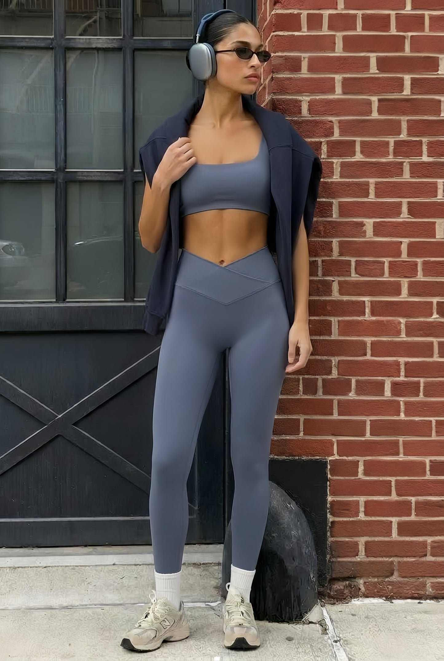 Brushed Touch Front V-Line 9/10 Leggings