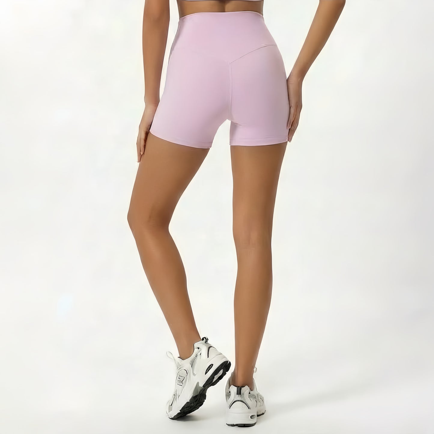 Brushed Touch Front V-Line Biker Shorts (3” Length)