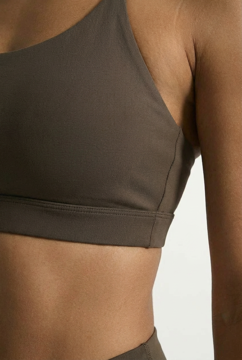 Soft Touch Triangle Back Strap Built-in Bra Top (Removable Pads)